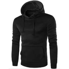 Blusa Moletom Liso Masculino Moleton Bolso Canguru E Capuz