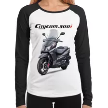 Baby Look Raglan Moto Dafra Citycom S 300i Longa