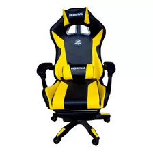 Silla Gamer Luz Rgb Parlante Reposapiés Masajeador Lumbar