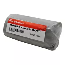 Massa De Modelar Escolar Plastilina Cinza 500 G