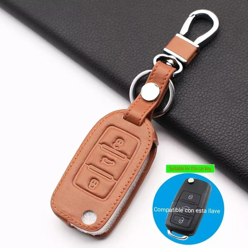 Funda Llave Piel Vw Volkwagen Jetta Golf Bora Clasico Passat Foto 3