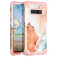 Funda Para Galaxy S10 Plus Marble/naranja Hybrid-02