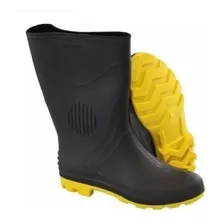 Bota Motoqueiro Borracha Galocha De Chuva Pvc Solado Amarelo