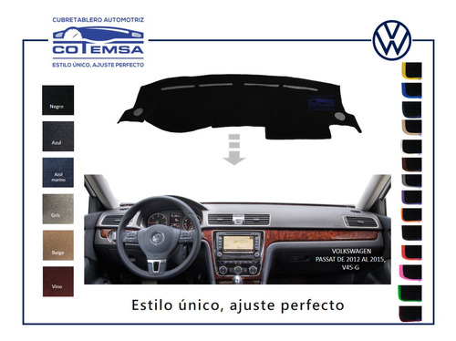 Cubre Tablero Volkswagen Passat 2012 Al 2015 Foto 2