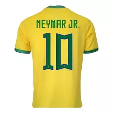 Camiseta Amarilla Neymar Brasil Nro. 10 Niño/adulto