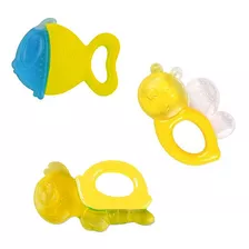 Kit Mordedor Para Bebê Infantil Tartaruga Peixe E Abelha Ama Cor Amarelo Peixe,abelha E Tartaruga