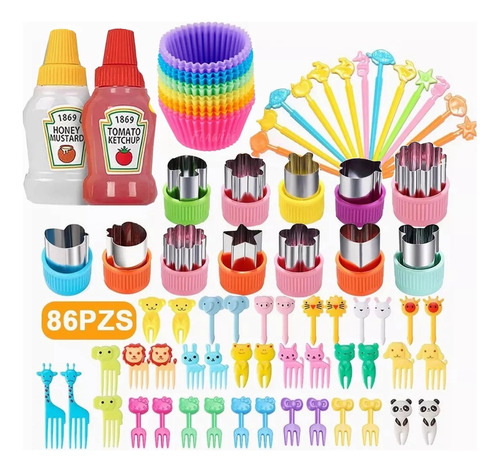  86 Mini Palillos Animales Para Fruta Lunch Niños Y Cupcakes