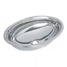 Cuba De Banheiro Oval 45cm Grande - Aço Inox 304 Tecnocuba