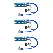 3x Cabo Extensor Usb 3.0 Pci-e Express Bitcoin Riser V007