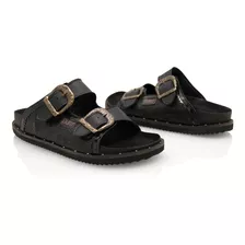 Sandalias Marca Puro De Mujer Mod. Lugareña Black Original