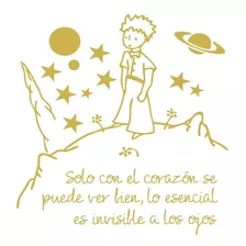 Vinilo Decorativo Frase Principito Pared Estrellas 60x60cm