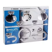 Set De Accesorios Para Baño Majos Argenta Cromo 7 Piezas