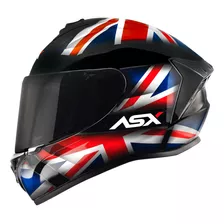 Capacete Axxis Draken Uk Vermelho Azul Viseira Fumê Suporte