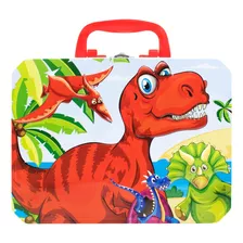 Lonchera Para Niños Escolar Metálica Dinosaurios