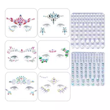 Set De 6 Autoadhesivos Strass Gemas Faciales Con Perlas, 2 S