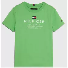 Camiseta Tommy Hilfiger Infantil Verde Básica 44016