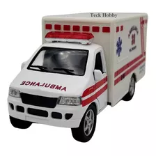 Miniatura Ambulância Ferro Fricção Coleção 13cm - L