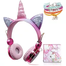 Unicornio - Auriculares Para Niños, Con Cable Con Diadema Aj