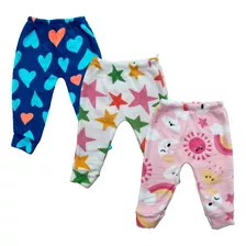 Kit 3 Calças Estampada Atoalhada Fleece Bebê