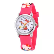 Relógio Infantil Pink Menina Analógico Hello Kitty Color 3d