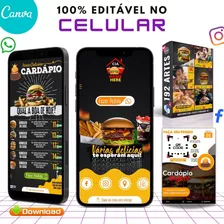 Kit Hamburgueria | Cardápio/ Qr/ Panfletos/ 192 Artes E Mt+