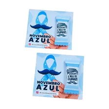 Kit 48 Cards Com Balinha Personalizada - Novembro Azul C32