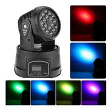 Mini Moving Head Wash 18 Quadrileds Rgb Iluminação Dj