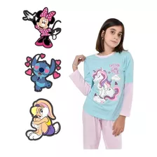 Pijama Nena Invierno Personajes Unicornio Stitch Scam Lady