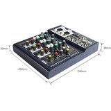 Mezclador De Audio De 4 Canales F4-usb Mixer Amplificador Pa