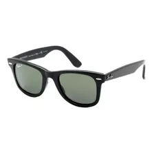 Óculos De Sol Polarizados Ray-ban Wayfarer Ease Standard Armação De Injected Cor Gloss Black, Lente Green De Cristal Clássica, Haste Gloss Black De Injected - Rb4340