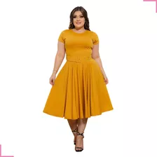 Vestido Godê Midi/disco Estampado