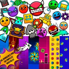 Pack Geometry Dash Imagenes Png + Papeles 