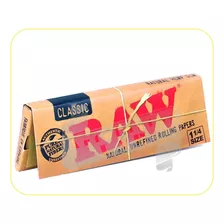 Raw 1/4 Size Rolling Paper Cueros Papeles De Liar 50 Und