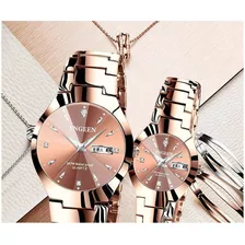 Reloj De Cuarzo Para Hombre Mujer Pareja 2 Piezas