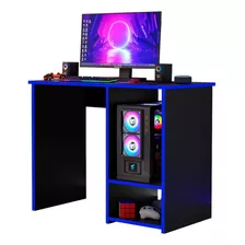 Mesa Para Pc Escrivaninha Home Office Gamer Azul