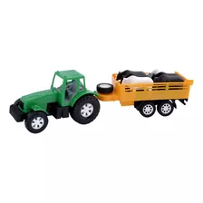Caminhão Trator Infantil Brinquedo Grande Fazenda + 3 Bois