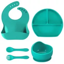 Set De Alimentación Silicona Para Bebé Platos 5 Pzas