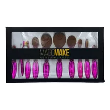 Kit 10 Pinceis Maquiagem Oval Profissional - Magicmake