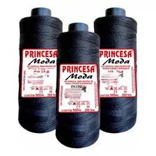 Linha Princesa Moda Fio Grosso Crochê 500 Metros Kit 3 Cones