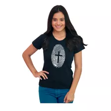 Camiseta Feminina Básica Evangélica Algodão Identidade Jesus