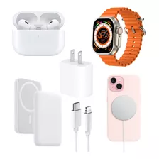 Kit Smartwatch + Audífonos + Bateria + Cargador Magsafe Appl