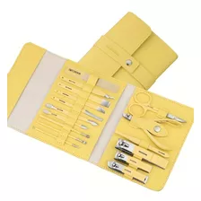 Kit Profesional De Manicura Y Pedicura Estuche Cuero