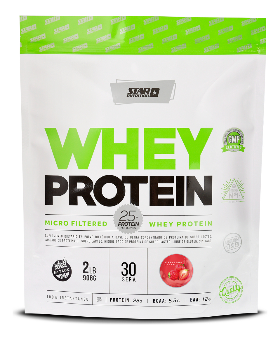 Star Nutrition Whey Protein 2 Lb Sabor Strawberry Cream Doypack Crema De Fresa