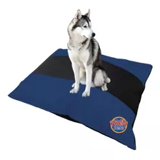 Cama Colchón Lavable Para Mascotas Gigante Bicolor Color Azul Oscuro