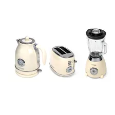 Set Hogar Licuadora + Tostadora + Pava Electrica Homk Beige