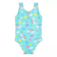 Kit 5 Body Maiô Infantil Menina Estampado Moda Praia