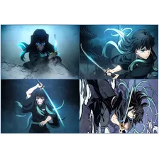 Pack Set De 4 Postales Mini Posters Tokito De Demon Slayer