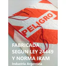 20 Bandera De Peligro 50x70 Reforzada Vial Oficial Ley 24449