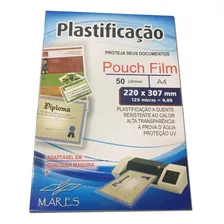 Plástico P/ Plastificação A4 0.05mm C/50unds Mares