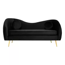 Sofá Salas Modernas Minimalistas Sillones Retro Lounge Color Negro